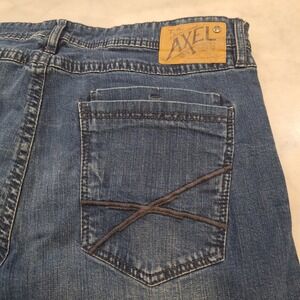 T.K. Axel Jeans Mens 38x32 Blue Straight Leg Stretch Denim Casual Pants Western